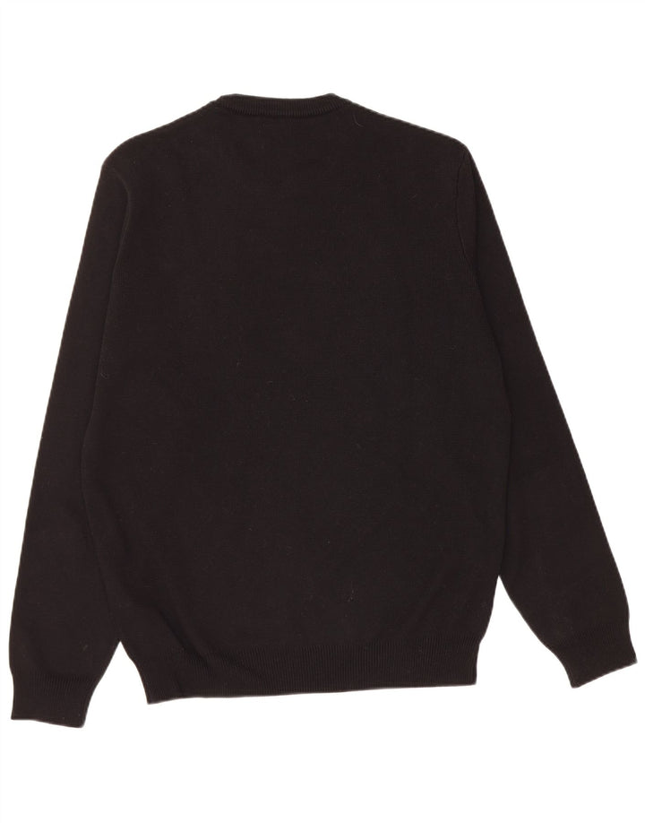 ZARA Mens Crew Neck Jumper Sweater Medium Black Cotton