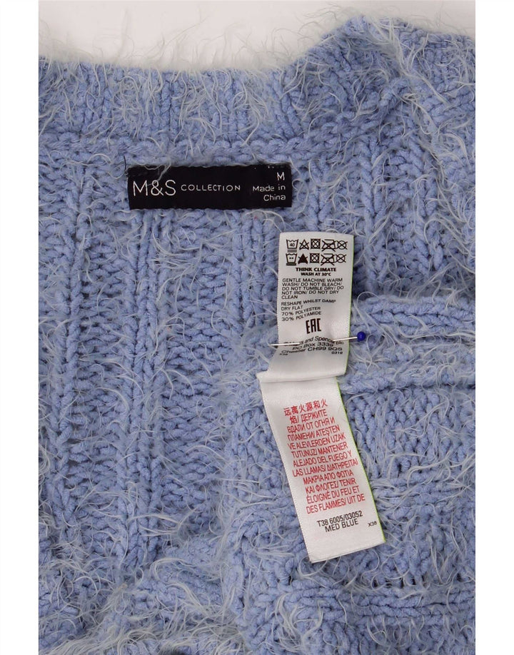 Maglione cardigan da donna Marks & Spencer UK 14 Poliestere blu medio