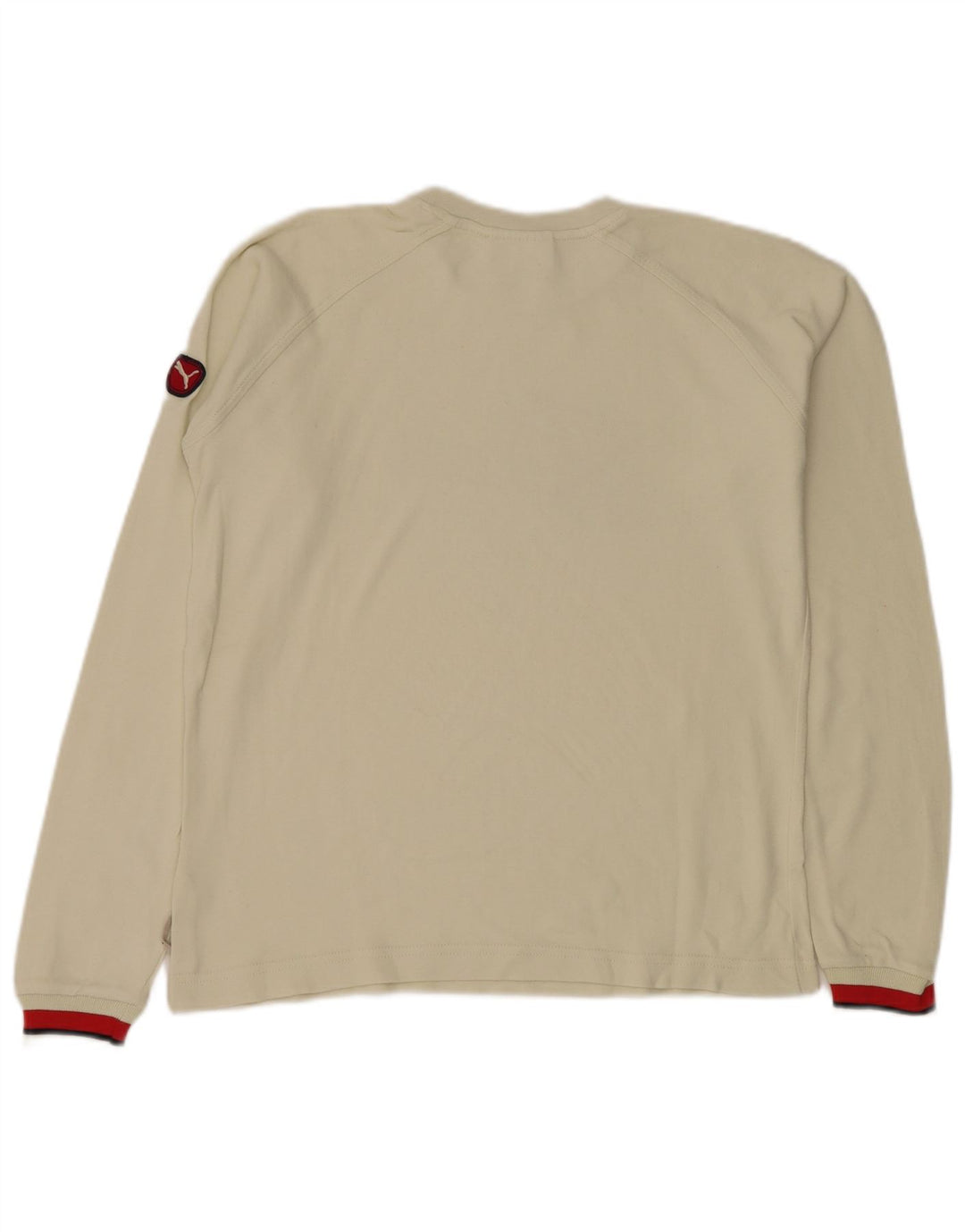 Puma Herren Graphic Top Langarm Small Weiß Baumwolle