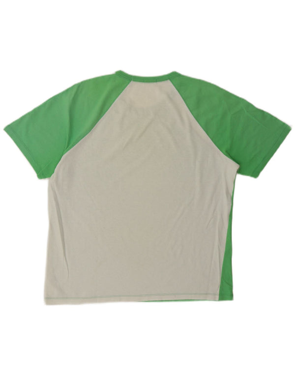 T-shirt grafica da donna Benetton Top UK 14 Cotone color block verde medio
