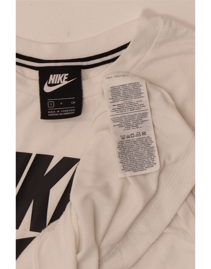 T-shirt grafica da donna Nike Top UK 10 piccola bianca in poliestere