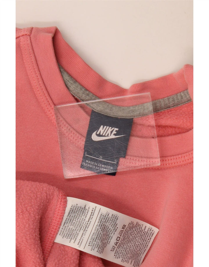 Nike Mens Sweatshirt Jumper Large Pink Cotton
