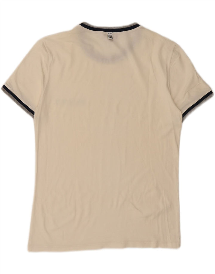 BIKKEMBERGS Mens T-Shirt Top Medium Off White Cotton Vintage Bikkembergs and Second-Hand Bikkembergs from Messina Hembry 
