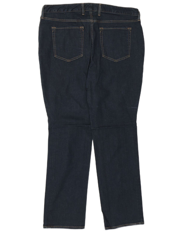 Eddie Bauer Womens Curvy Straight Jeans US 16 2XL W38 L30 Navy Blue Cotton