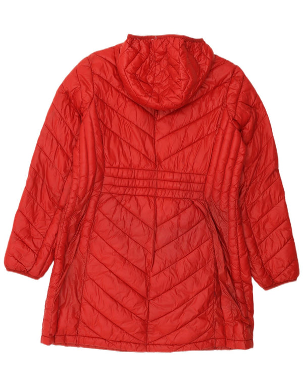 Michael Kors Womens Hooded Padded Coat UK 16 Large Red Nylon