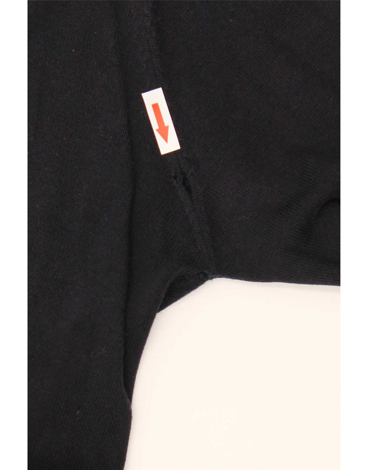 Gant Mens Zip Neck Jumper Sweater Medium Navy Blue Cotton