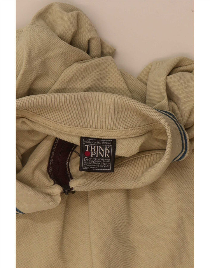 Think Pink Mens Polo Shirt 2XL Beige