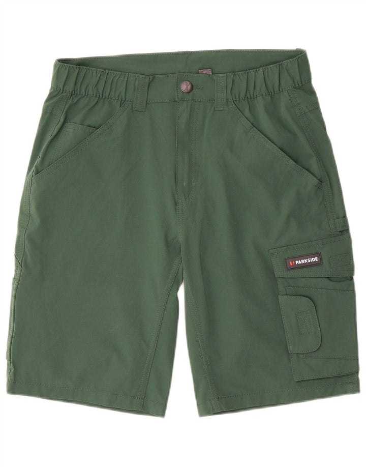 Parkside Mens Cargo Shorts Small W29 Green Elastane