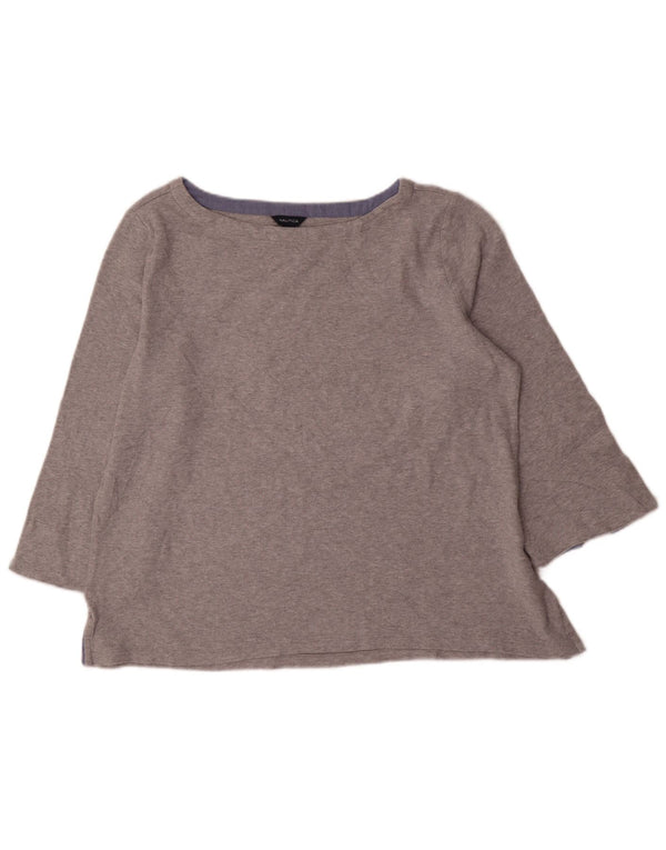 Nautica Dame Top 3/4 ærmer UK 18 XL Grå Bomuld