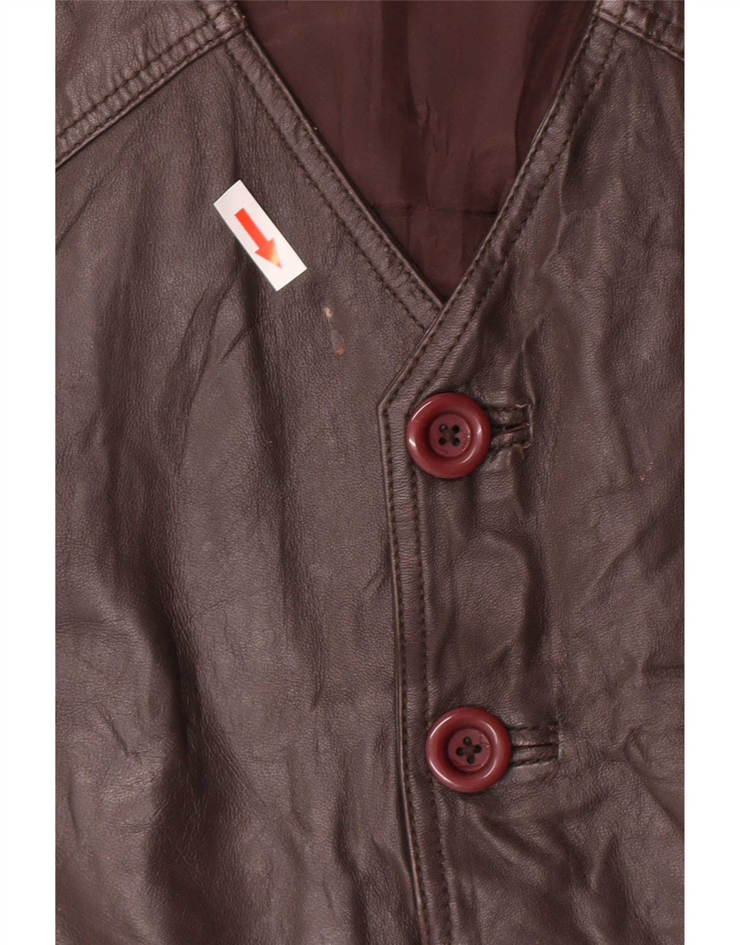 Ross&Cole Mens Leather Waistcoat IT 52 XL Brown