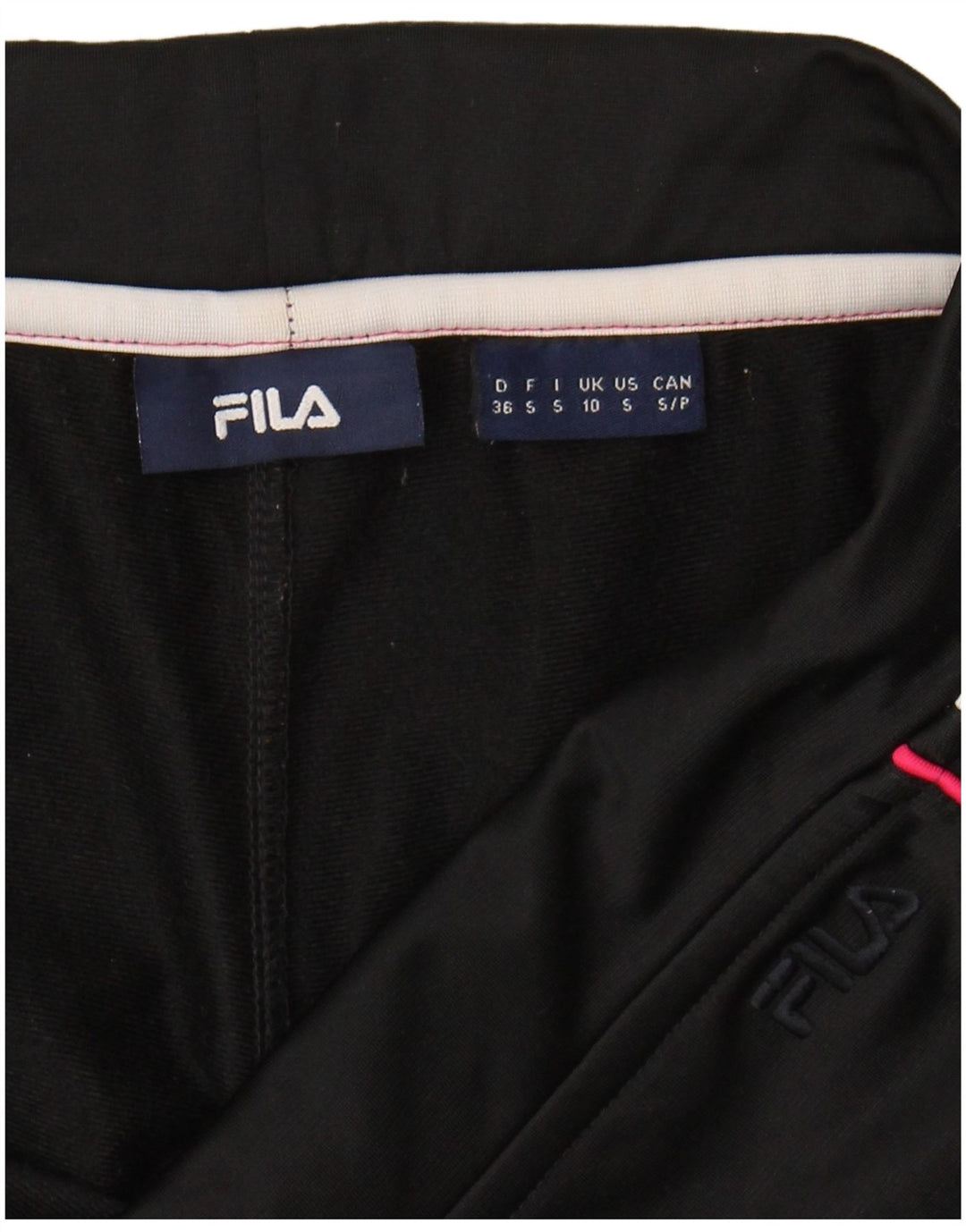 FILA Womens Flare Tracksuit Trousers UK 10 Small Black Polyester