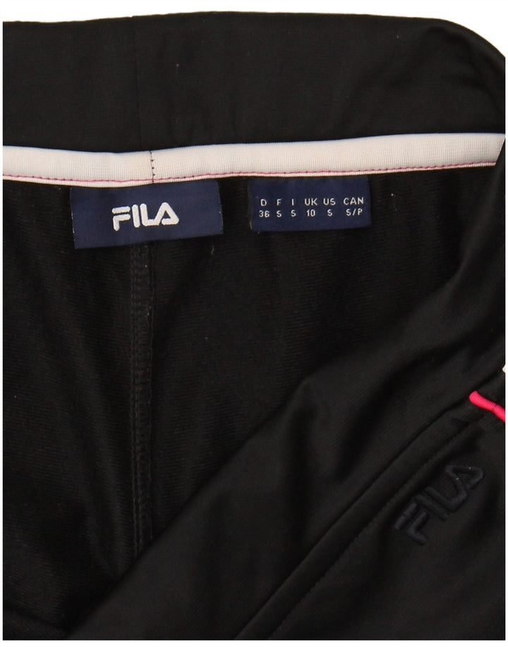 FILA Womens Flare Tracksuit Trousers UK 10 Small Black Polyester