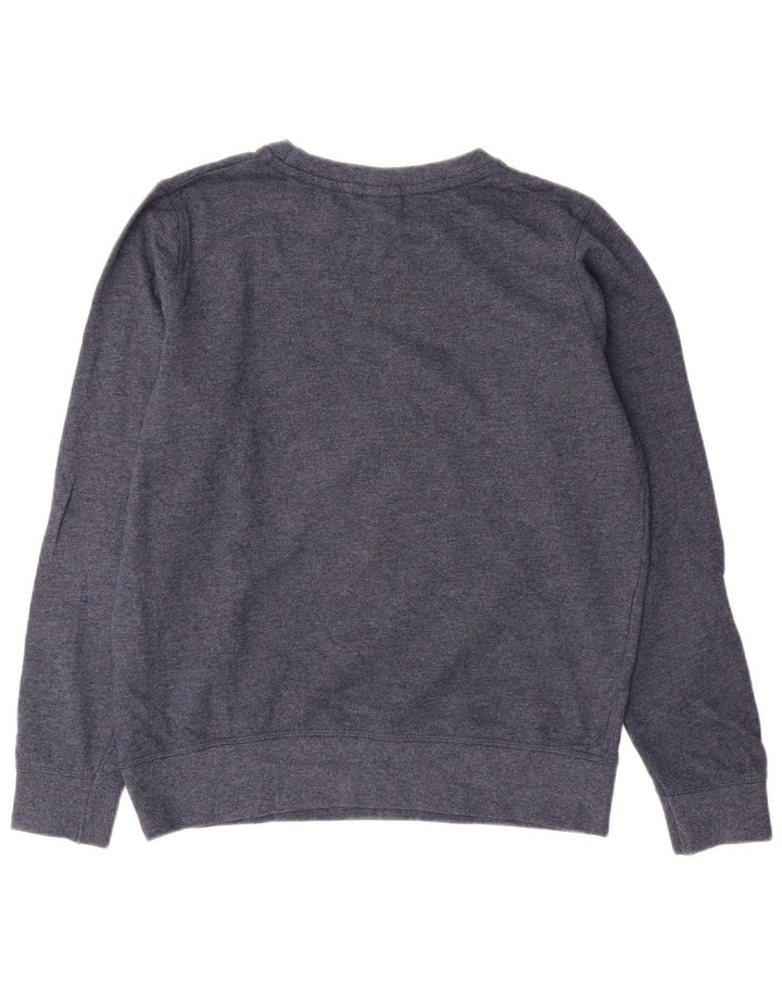 Weird Fish Womens Graphic Oversized Sweatshirt Jumper UK 10 Small Navy Blue