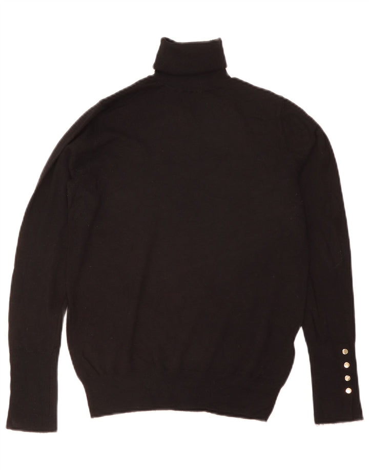 ZARA Womens Roll Neck Jumper Sweater UK 12 Medium Black Viscose