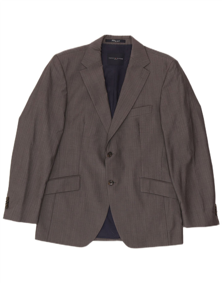 TOMMY HILFIGER Mens Tailored 2 Button Blazer Jacket UK 38 Medium Grey