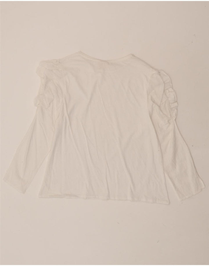 ZARA Girls Top Long Sleeve 13-14 Years White Vintage Zara and Second-Hand Zara from Messina Hembry 