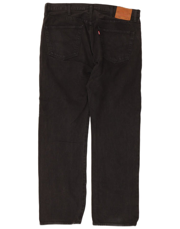 Levi's Mens 501 Straight Jeans W38 L32 Black Cotton