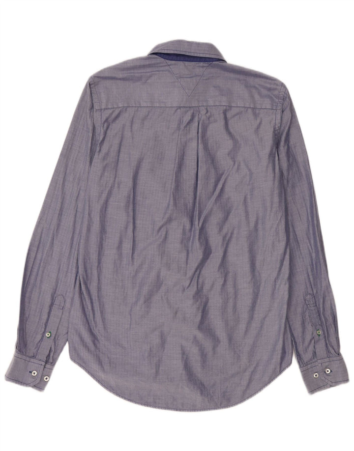Tommy Hilfiger Mens Custom Fit Shirt Small Blue Cotton