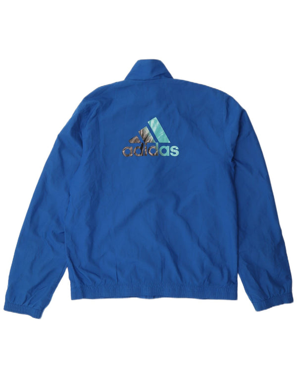 Adidas Mens Tracksuit Top Jacket Small Blue Polyester