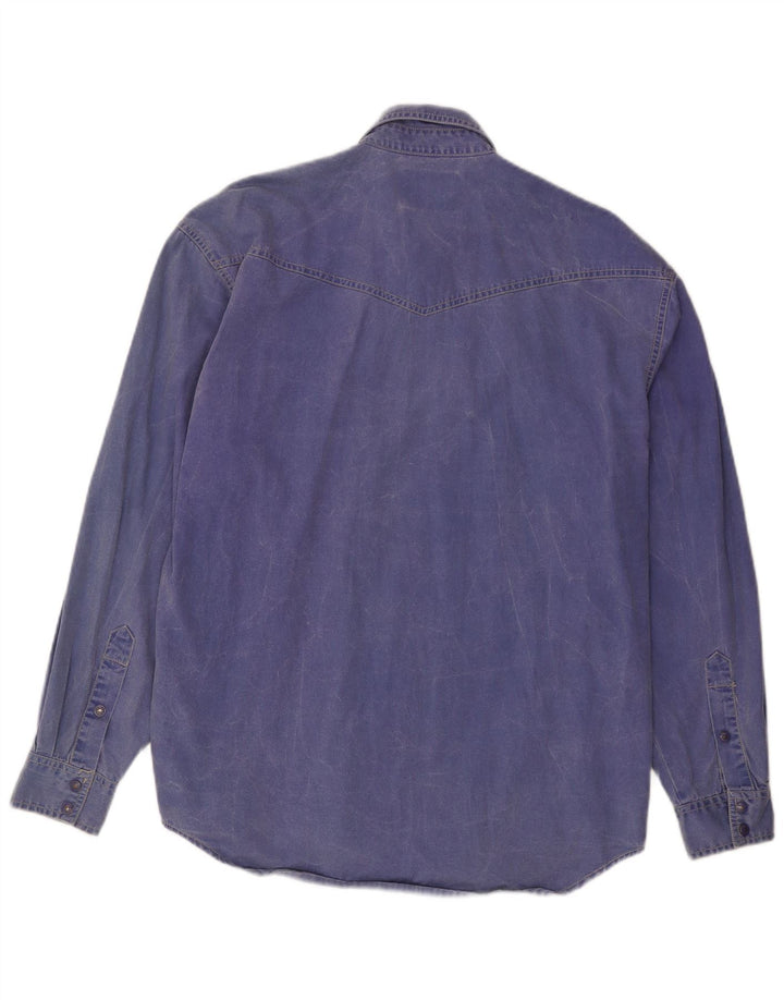 WRANGLER Mens Shirt Medium Blue Cotton