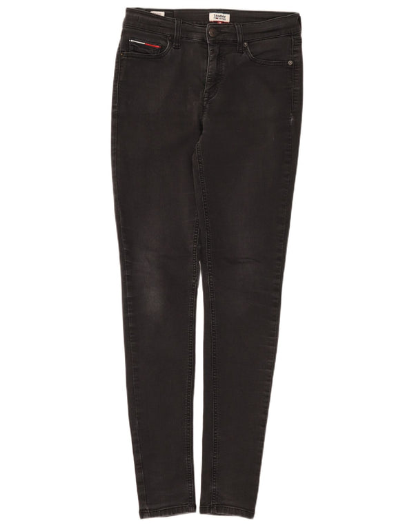 Jeans skinny a vita media da donna Tommy Hilfiger W28 L32 cotone nero