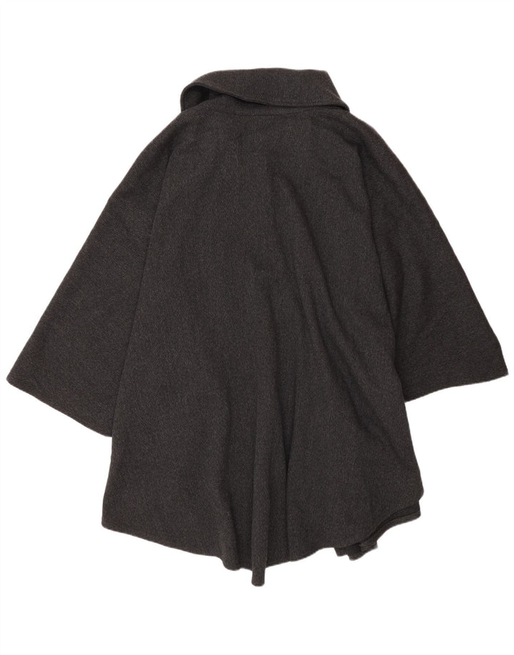 Francesca Damen Cape-Mantel UK 14 Mittelgraue Nadelstreifenwolle