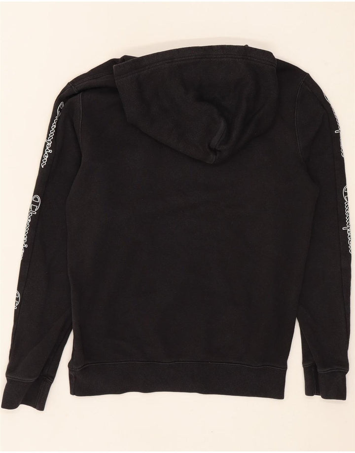 CHAMPION Mens Graphic Hoodie Jumper Small Black Vintage Champion and Second-Hand Champion from Messina Hembry 