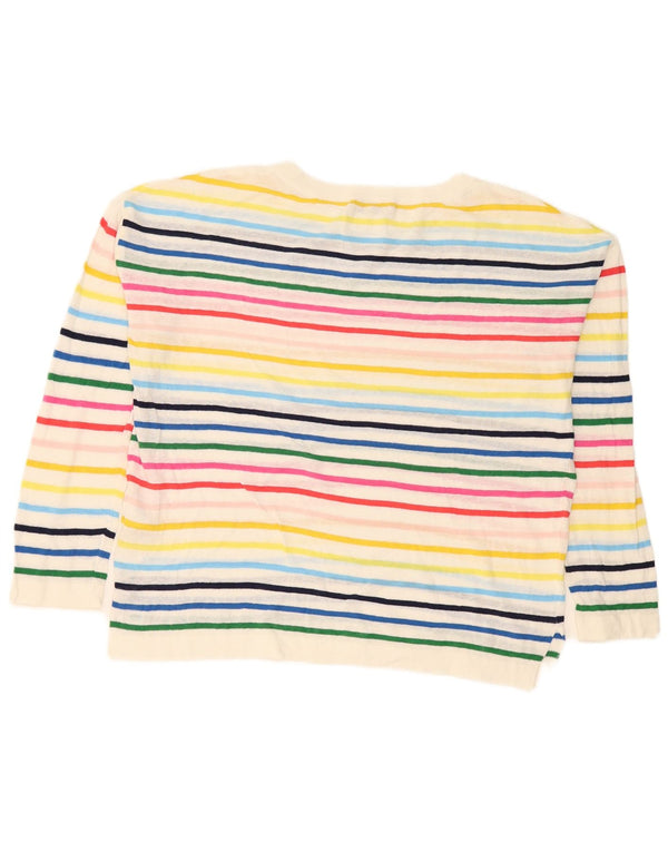 Hobbs Dame Boat Neck Jumper Sweater UK 14 Medium Flerfarvet Stribet