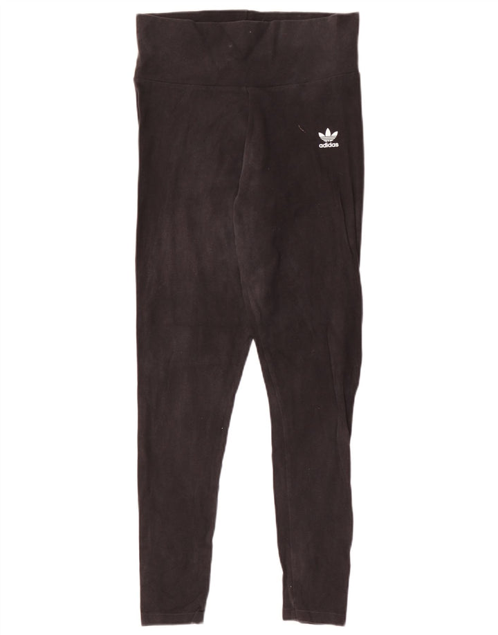 ADIDAS Womens Leggings UK 12 Medium  Black