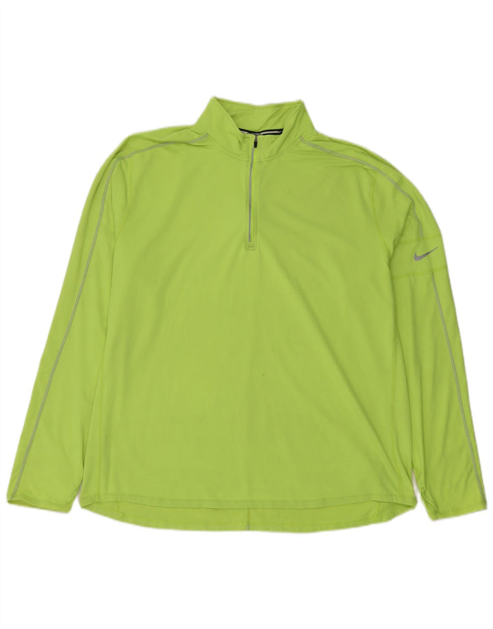 Nike Dri Fit majica s izrezom i gornjim dijelom trenirke 2XL, zeleni poliester