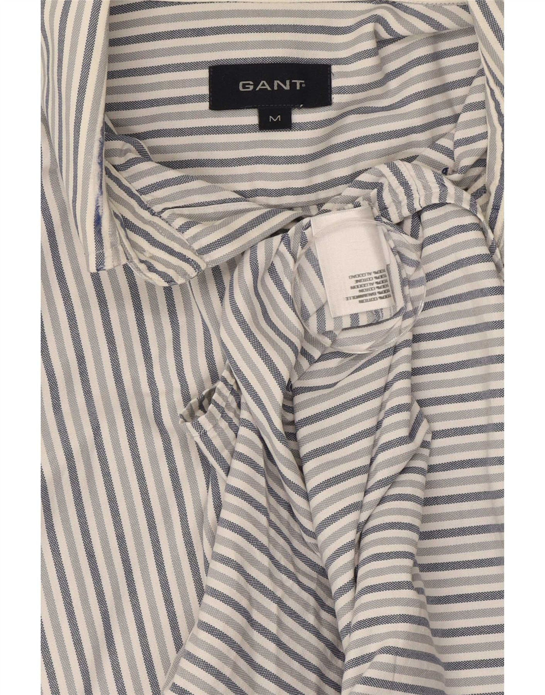 Gant Mens Shirt Medium Blue Striped Cotton