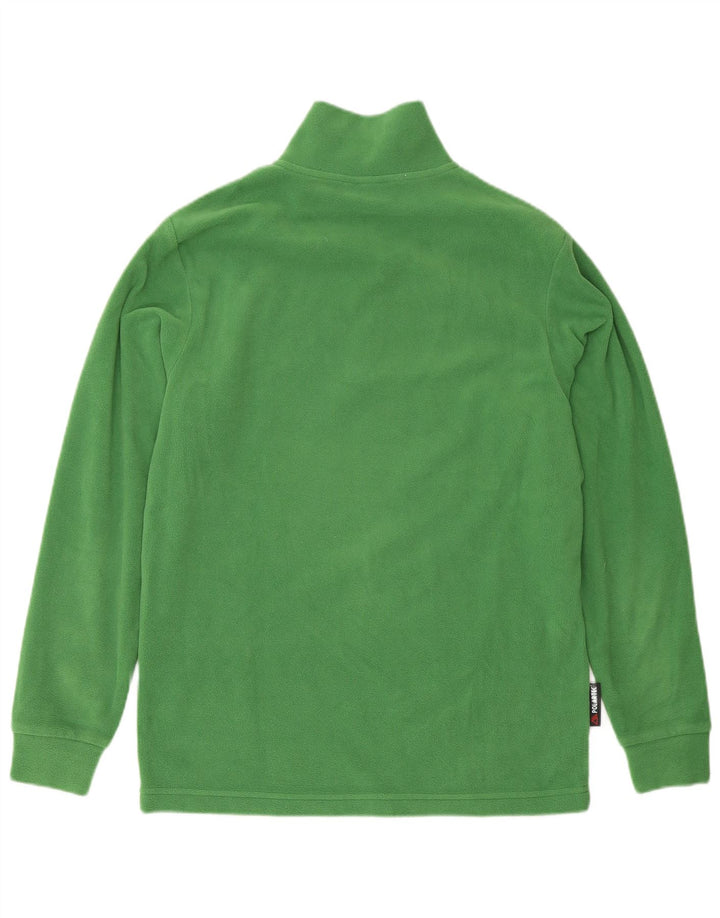 Invicta Mens Zip Neck Fleece Jumper Small Green Polyester