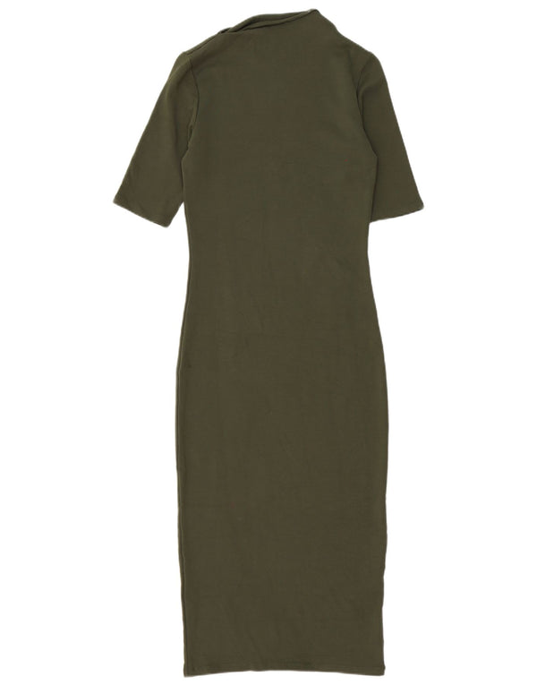 Zara Womens Bodycon Dress UK 10 Small Khaki