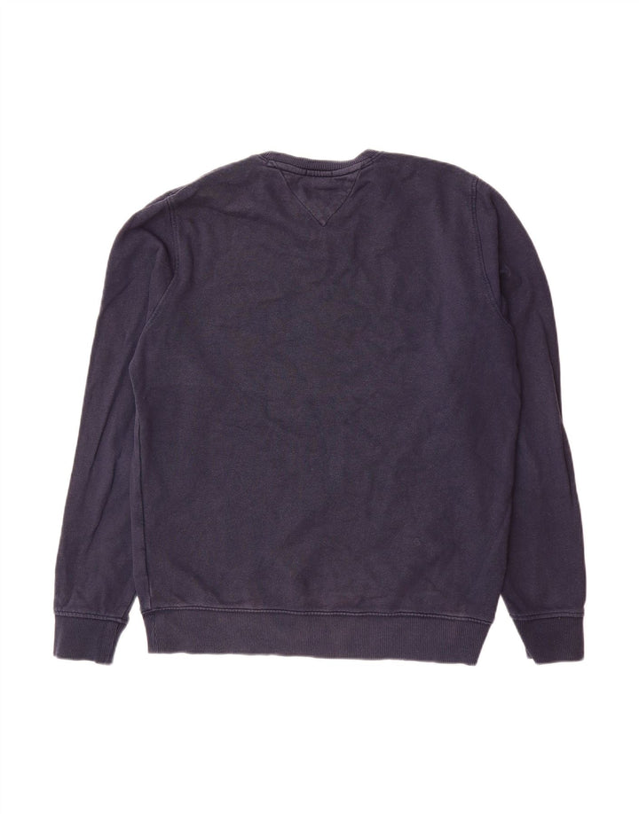 TOMMY HILFIGER Mens Graphic Regular Fit Sweatshirt Jumper Medium Navy Blue