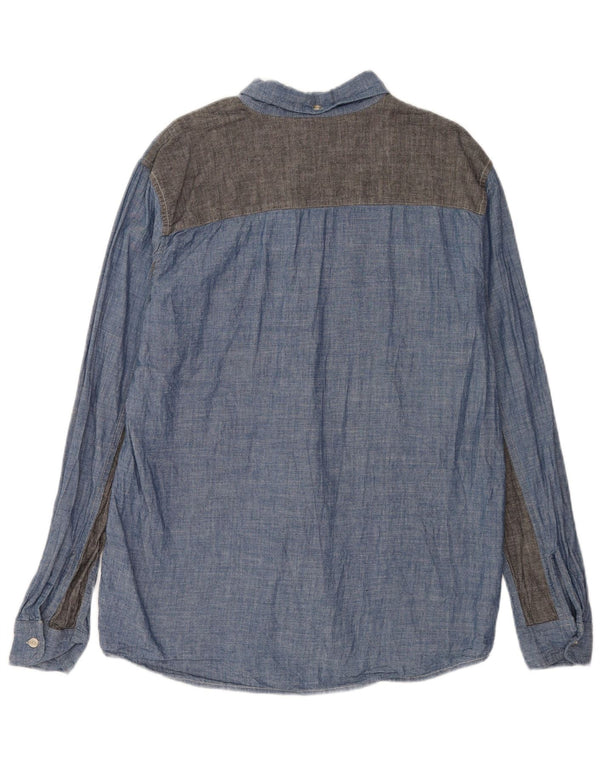 Carhartt Mens Shirt XL Blue Colourblock Cotton