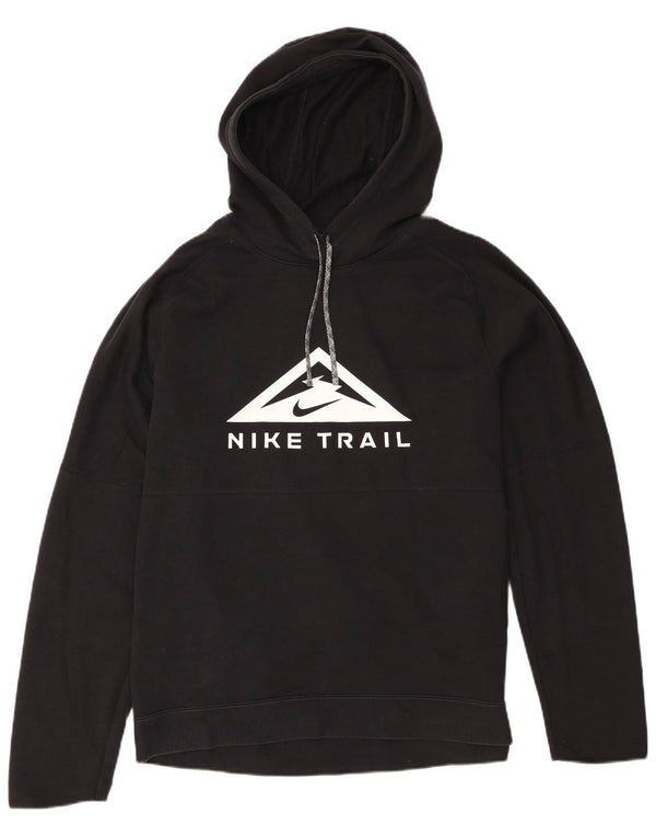 Nike Mens Dri Fit Graphic Hoodie Jumper Medium Black Cotton