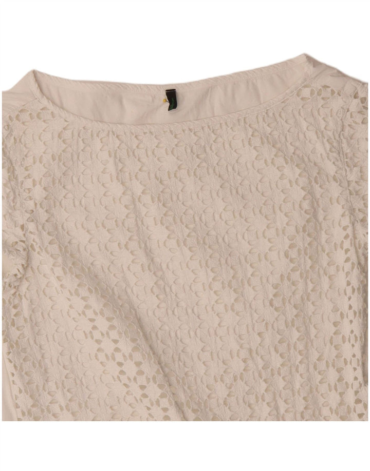 Benetton Chemisier Top UK 14 Femme Blanc Moyen