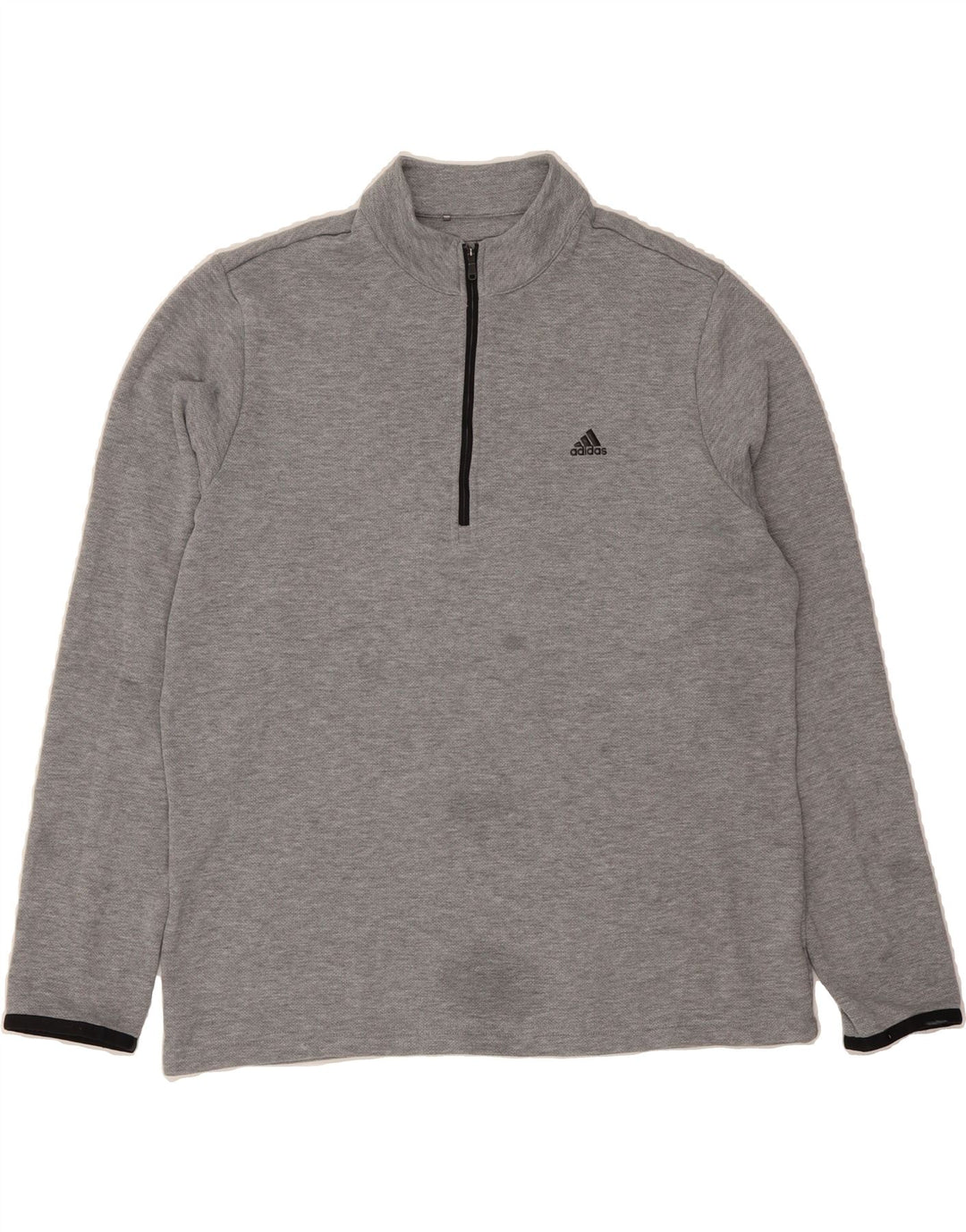 ADIDAS Mens Zip Neck Pullover Tracksuit Top Large Grey Polyester Vintage Adidas and Second-Hand Adidas from Messina Hembry 