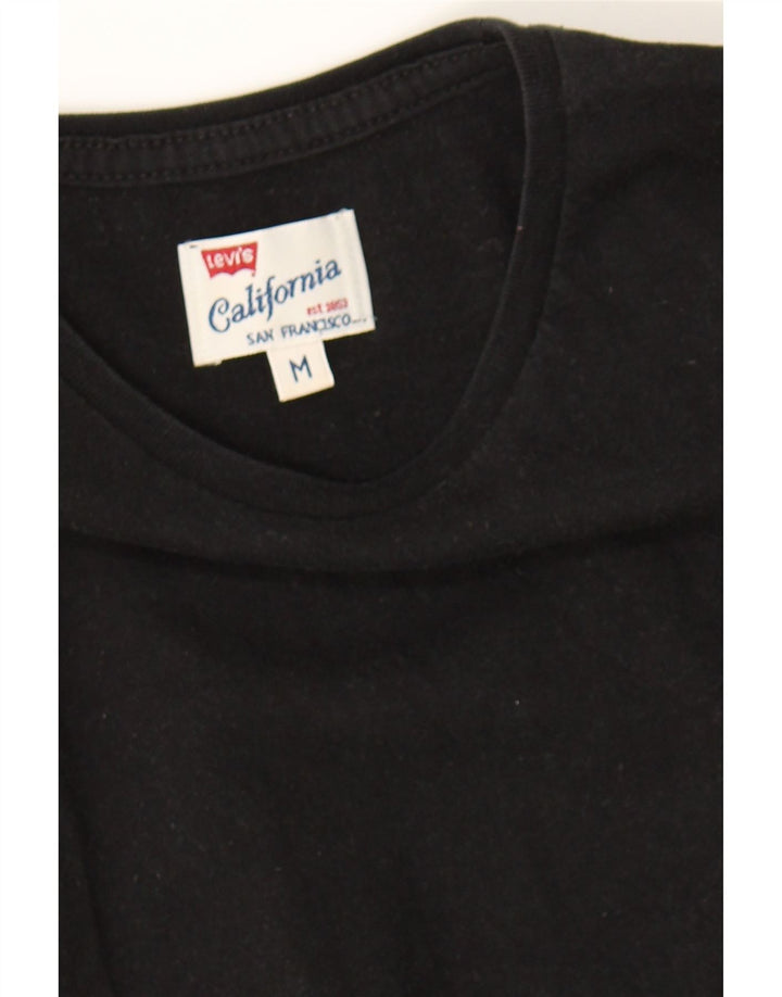 LEVI'S Womens T-Shirt Top UK 12 Medium Black Cotton Vintage Levi's and Second-Hand Levi's from Messina Hembry 
