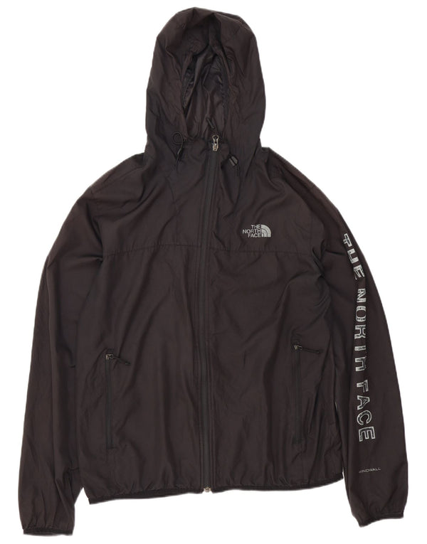 The North Face Mens Graphic Hooded Rain Jacket UK 38 Medium Black Polyester