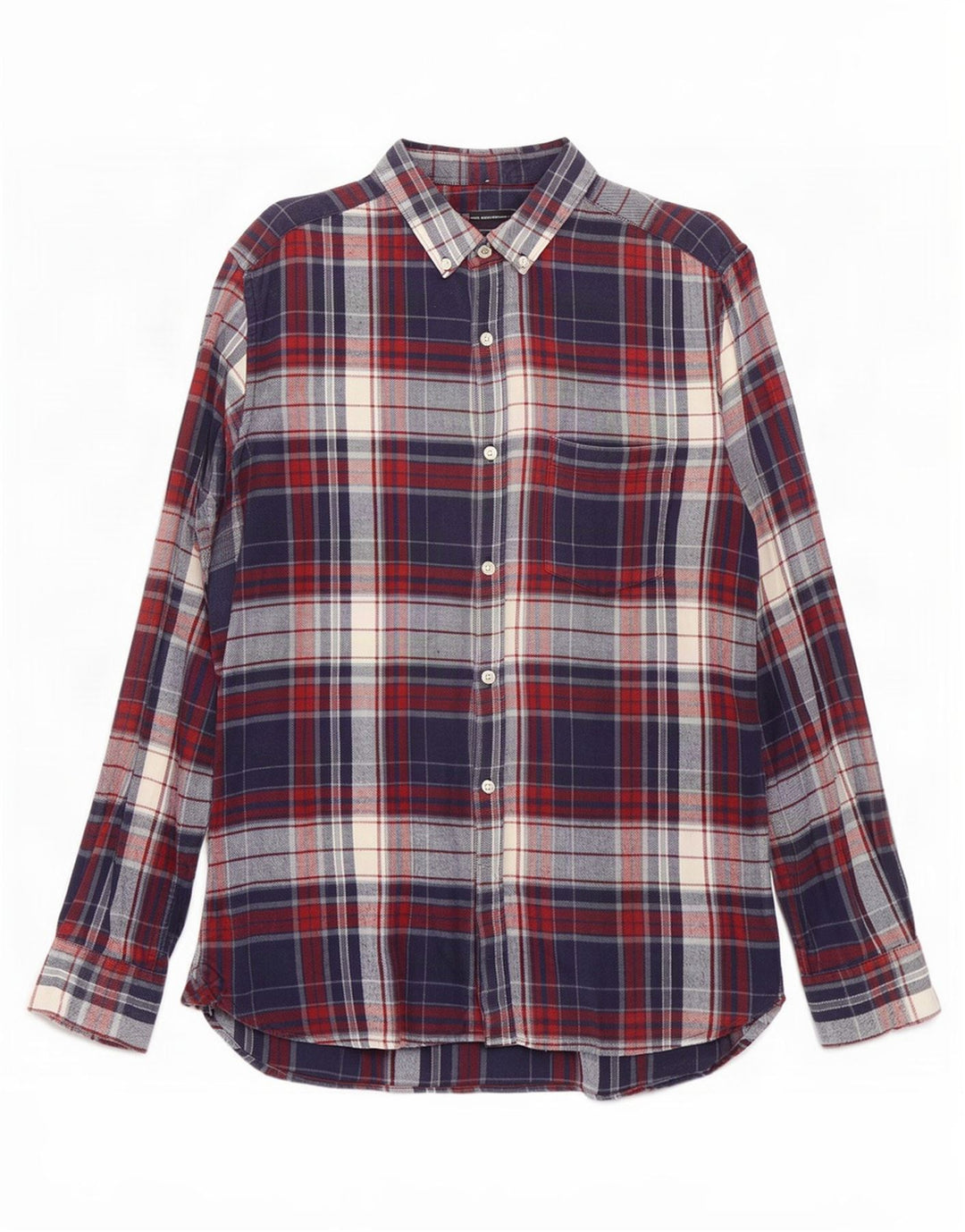 Camisa de franela para hombre de French Connection de algodón a cuadros en azul marino mediano