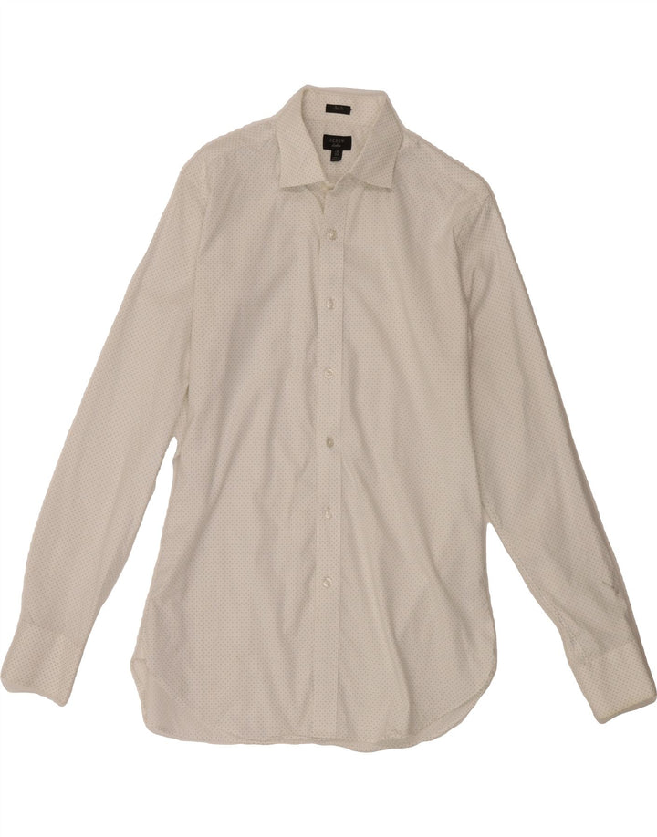 J. CREW Mens Ludlow Classic Fit Shirt Size 15 Medium White Spotted Vintage J. Crew and Second-Hand J. Crew from Messina Hembry 