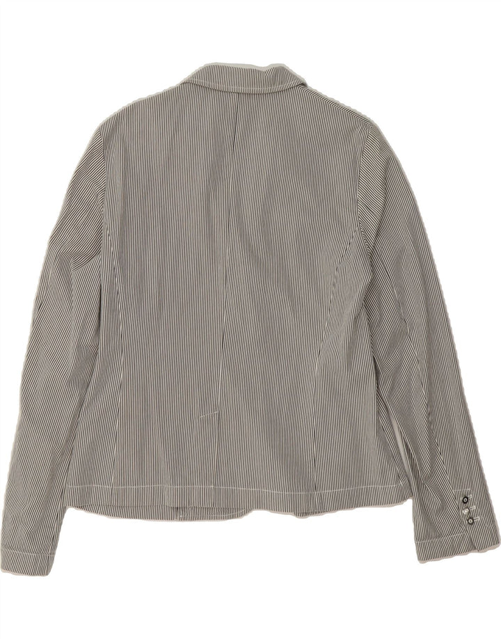 MARINA YACHTING Womens 3 Button Blazer Jacket IT 50 XL Grey Pinstripe Vintage Marina Yachting and Second-Hand Marina Yachting from Messina Hembry 