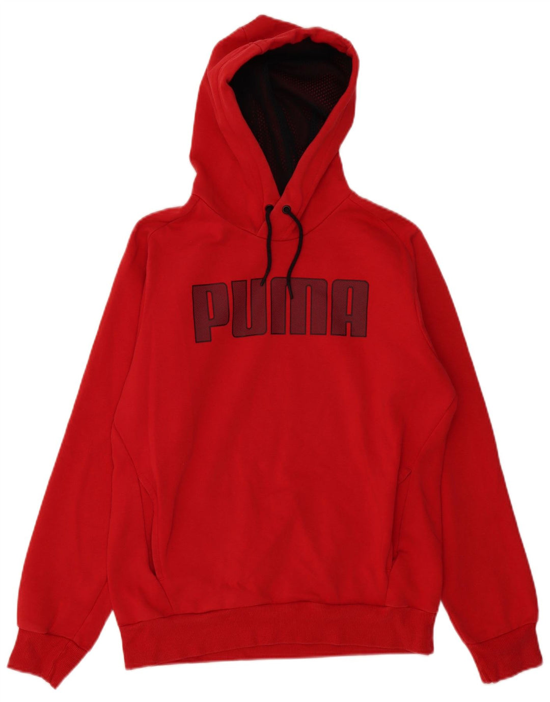 Puma Mens Graphic Hoodie Jumper Small Red Cotton