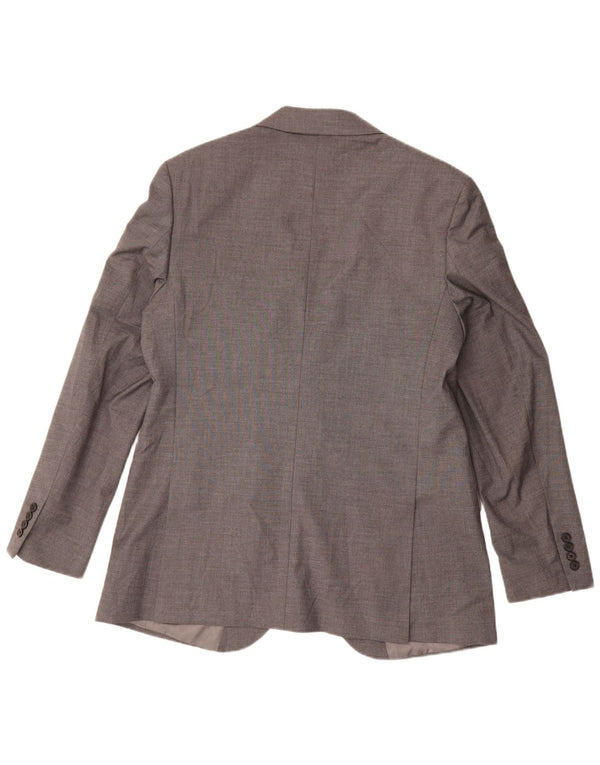 Marks & Spencer Mens 2 Button Blazer Jacket UK 44 XL Grey Polyester