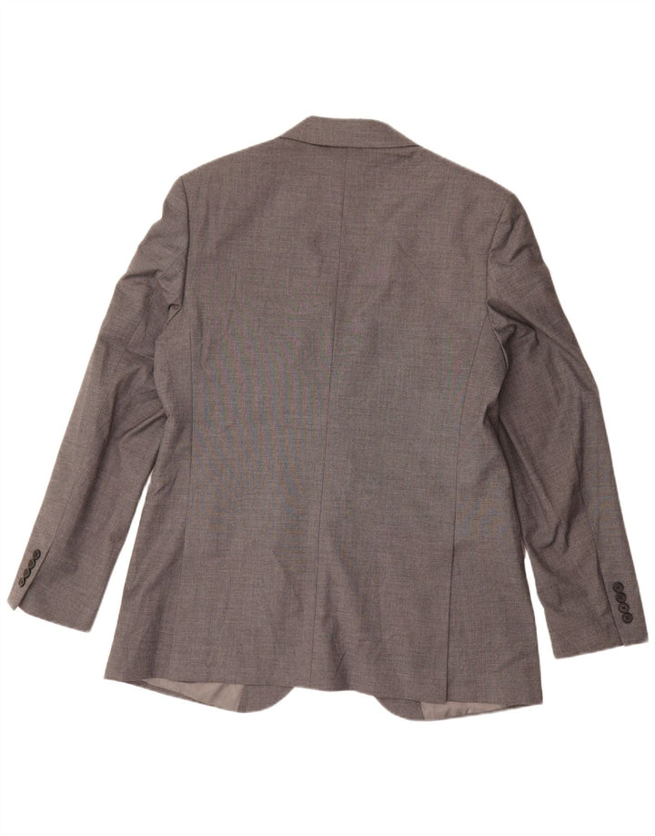Jaqueta blazer masculina de 2 botões Marks & Spencer Reino Unido 44 XL cinza poliéster