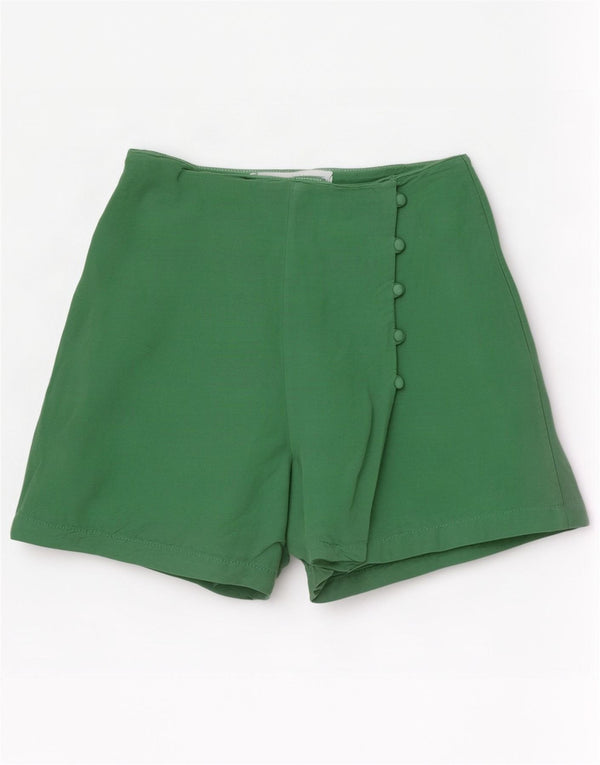 Zara Damen Casual Shorts Small W26 Grünes Leinen
