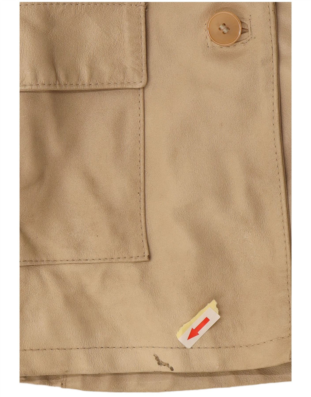Viamaestra Veste en cuir pour femme UK 12 Cuir beige moyen