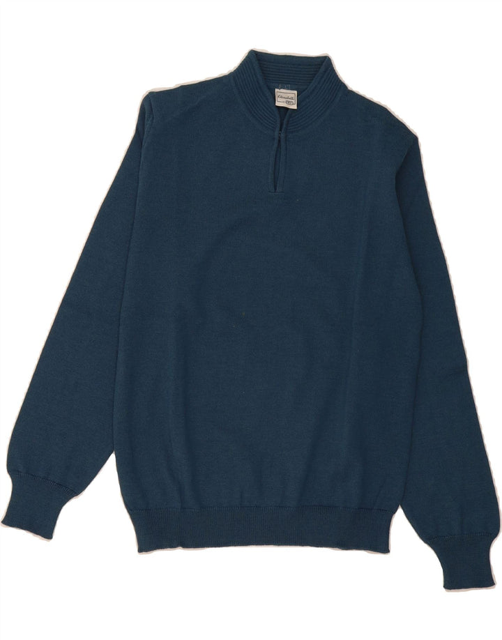 VINTAGE Womens Turtle Neck Jumper Sweater UK 14 Medium Navy Blue Wool Vintage Vintage and Second-Hand Vintage from Messina Hembry 