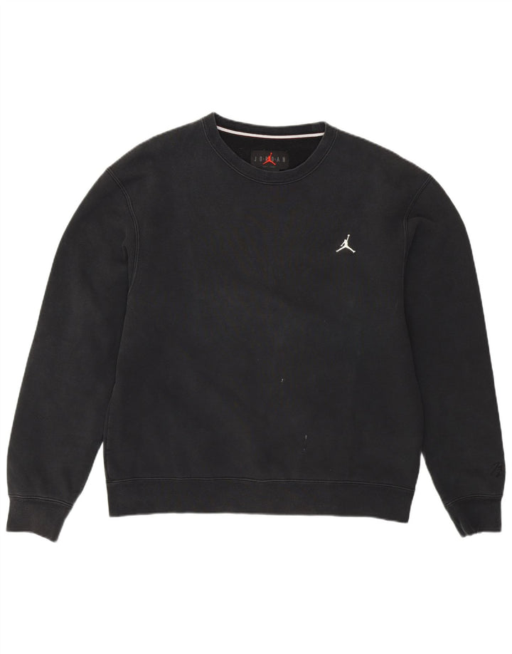 JORDAN Mens Sweatshirt Jumper Medium Black Cotton